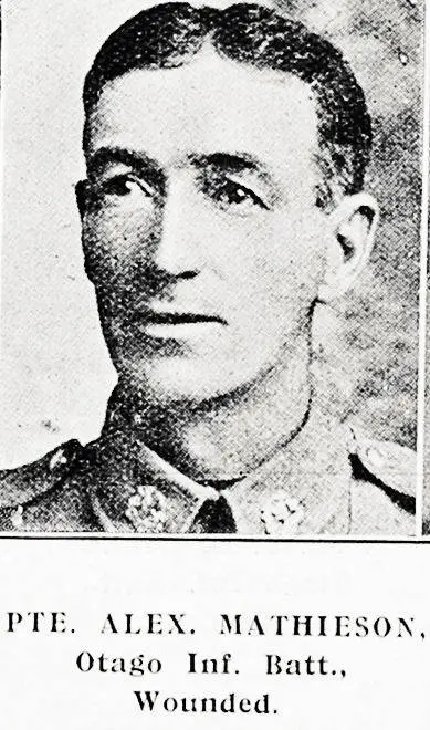 Private Alexander Mathieson, Otago Infantry Battalion, wounded