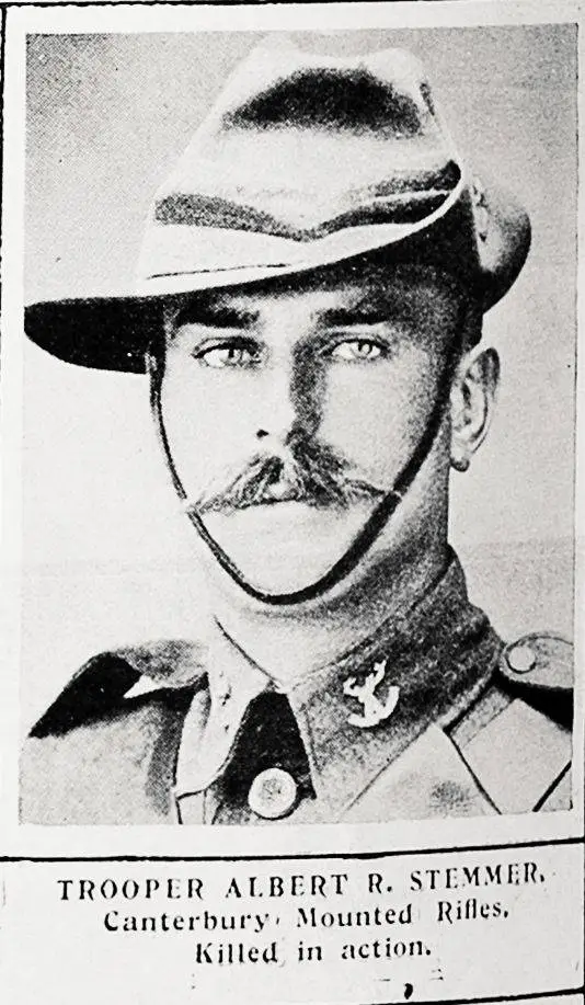 Trooper Albert R. Stemmer, Canterbury Mounted Rifles, killed in action