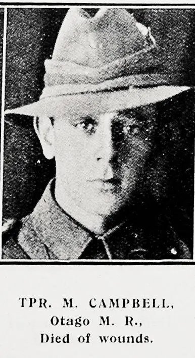 Trooper M. Campbell, Otago Mounted Rifles, died of wounds