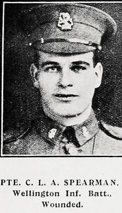 Private C. L. A. Spearman, Wellington Infantry Battalion, wounded