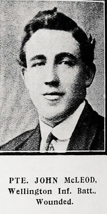 Private John McLeod, Wellington Infantry Battalion, wounded