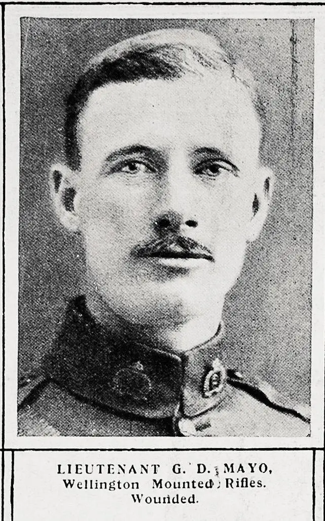 Lieutenant G. D. Mayo, Wellington Mounted Rifles, wounded