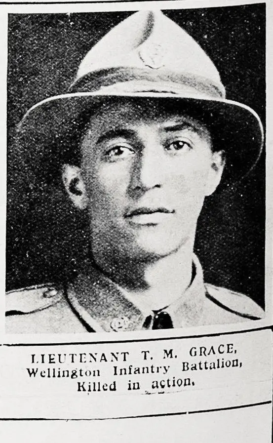 Lieutenant T. M. Grace, Wellington Infantry Battalion, killed in action