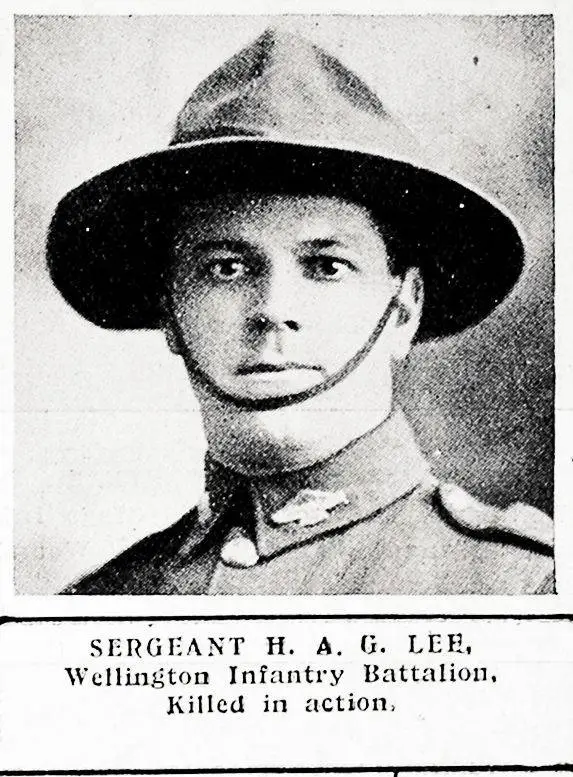 Sergeant H. A. G. Lee, Wellington Infantry Battalion, killed in action