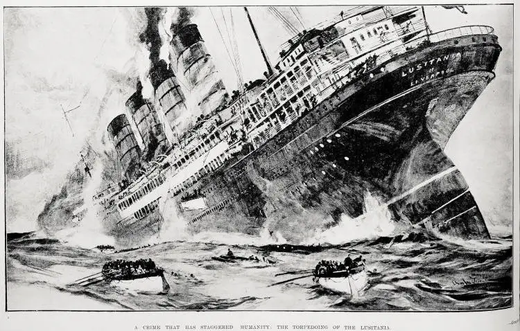 A crime that has staggered humanity: the torpedoing of the Lusitania