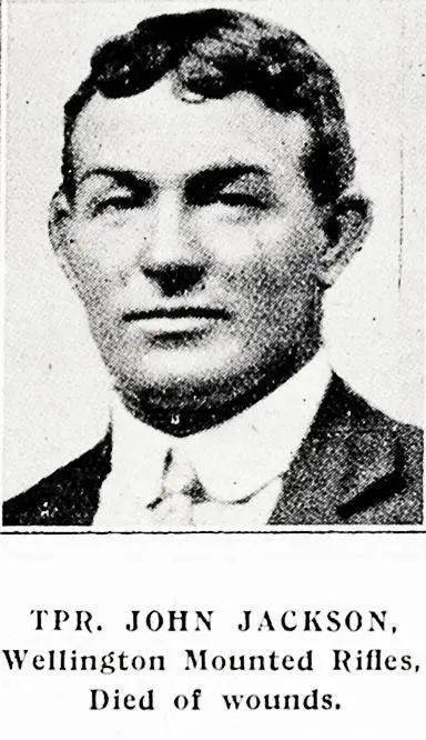 Trooper John Jackson, Wellington Mounted Rifles, died of wounds