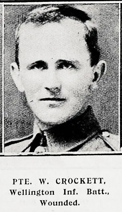 Pte. W. Crockett, Wellington Inf. Batt., wounded