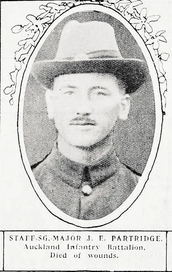 Staff Sergeant Major J.E. Partridge, Auckland Infantry Battalion, died of wounds