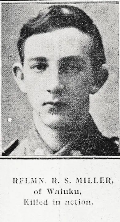 Rflmn R S Miller of Waiuku, killed in action