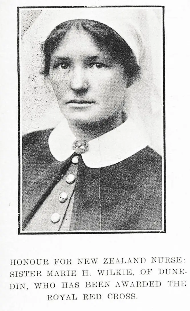 Honour for New Zealand nurse: Sister Marie H Wilkie of Dunedin, who has been awarded the Royal Red Cross