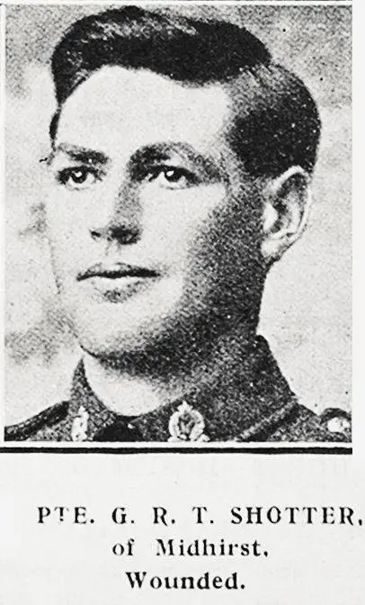 Pte G R T Shotter of Midhirst, wounded