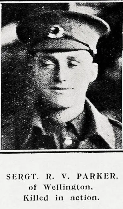 Sergt R V Parker of Wellington, killed in action