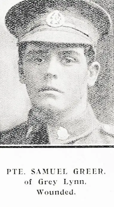 Pte Samuel Greer of Grey Lynn, wounded