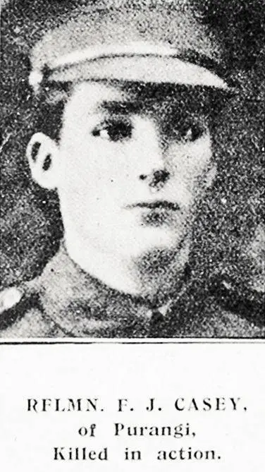 Rflmn F J Casey of Purangi, killed in action
