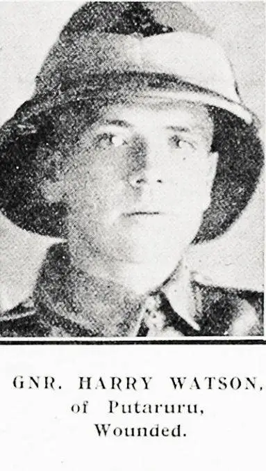 Gnr Harry Watson of Putaruru, wounded