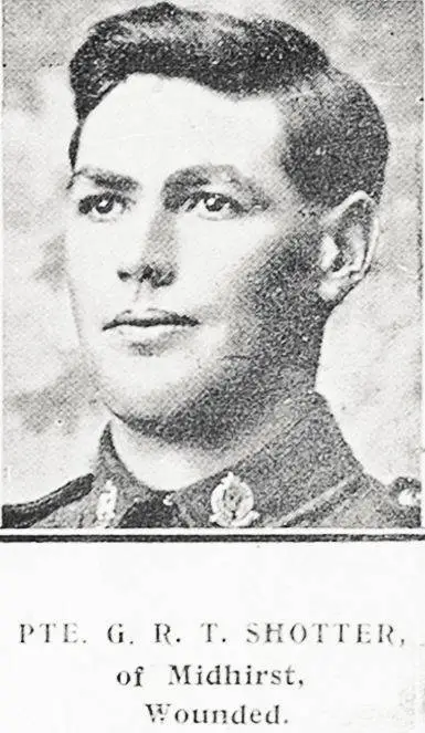 Pte G R T Shotter of Midhirst, wounded