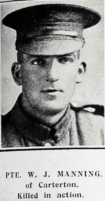 Pte. W. J. Manning, of Carterton, Killed in action