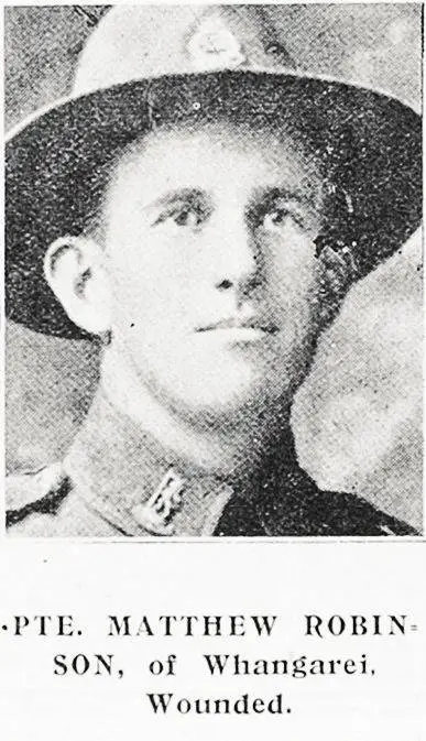 Pte. Matthew Robinson, of Whangarei, Wounded