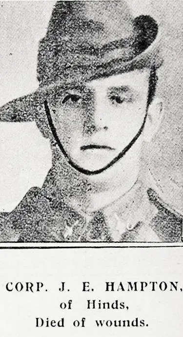 Corp. J. E. Hampton, of Hinds, Died of wounds