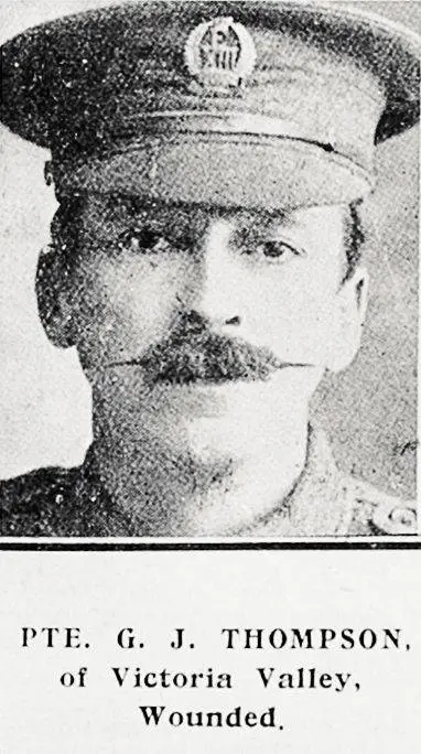 Pte. G. J. Thompson, of Victoria Valley, Wounded
