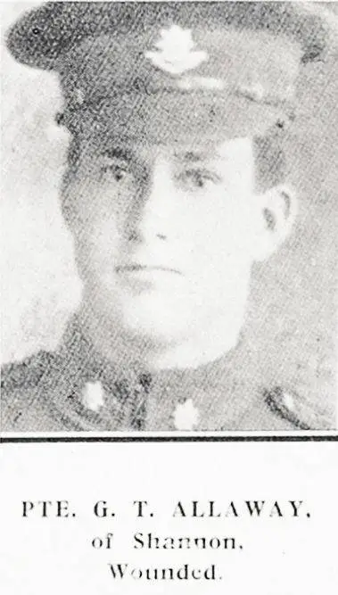 Pte. G. T. Allaway, of Shannon, Wounded