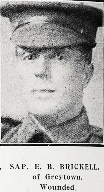 Sap. E. B. Brickell, of Greytown, wounded