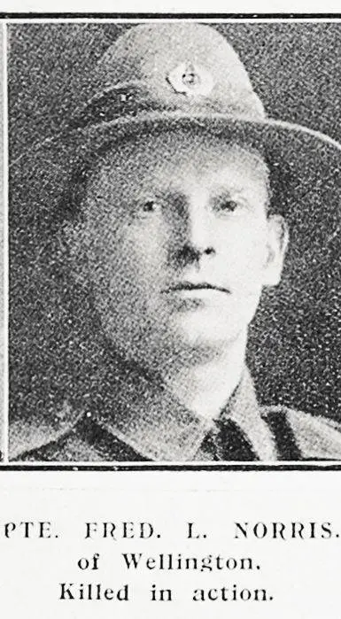 Pte. Fred. L. Norris. of Wellington, killed in action