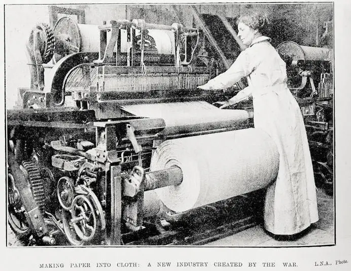 Making paper into cloth: a new industry created by the war