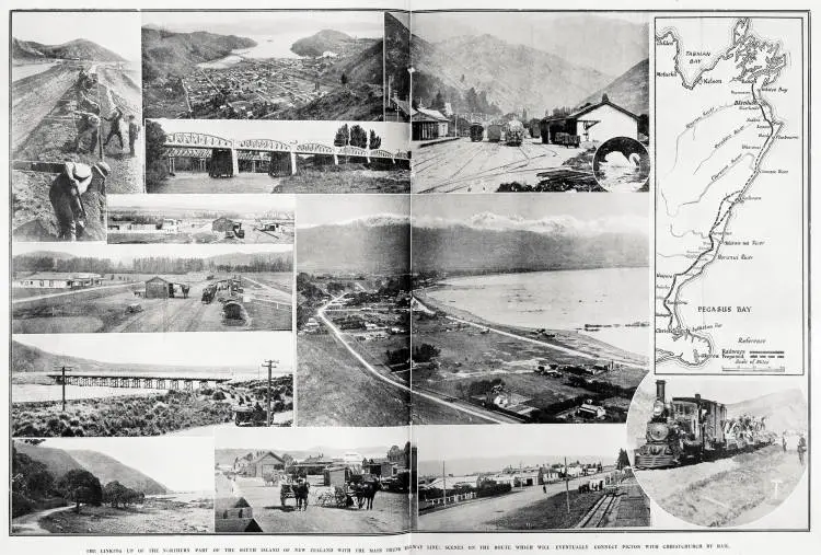 The linking up of the northern part of the South Island of New Zealand with the Main Trunk Railway Line