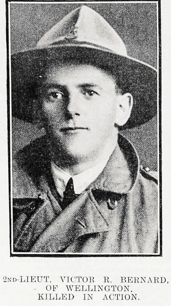 2nd Lieut Victor R Bernard of Wellington, killed in action