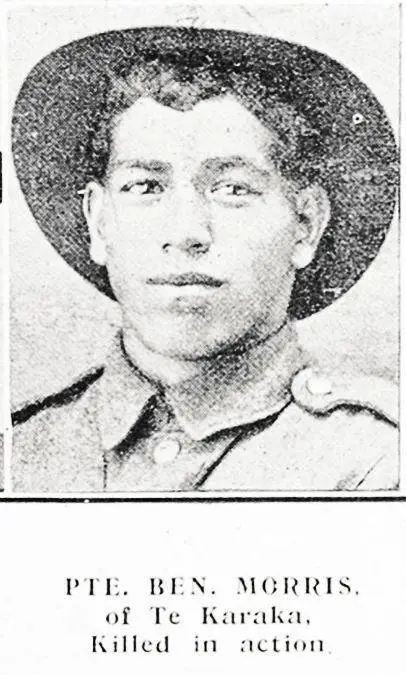 Pte. Ben. Morris, of Te Karaka, killed in action