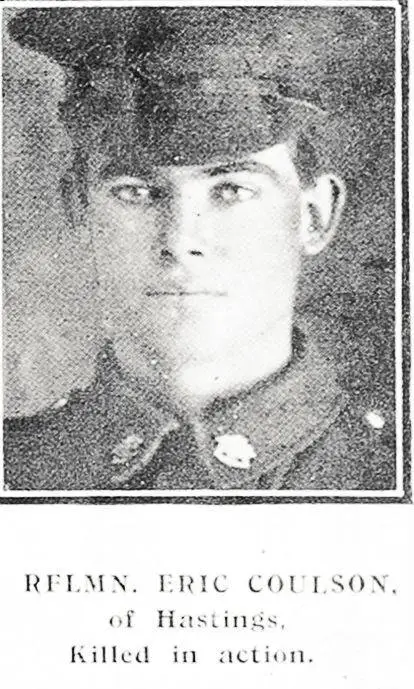 Rflmn. Eric Coulson, of Hastings, killed in action