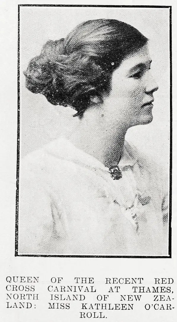 Queen of the recent Red Cross Carnival at Thames, North Island of New Zealand: Miss Kathleen O'Carroll