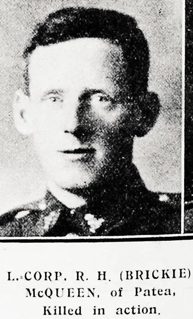 L. Corp. R. H. (Brickie) McQueen, of Patea, killed in action