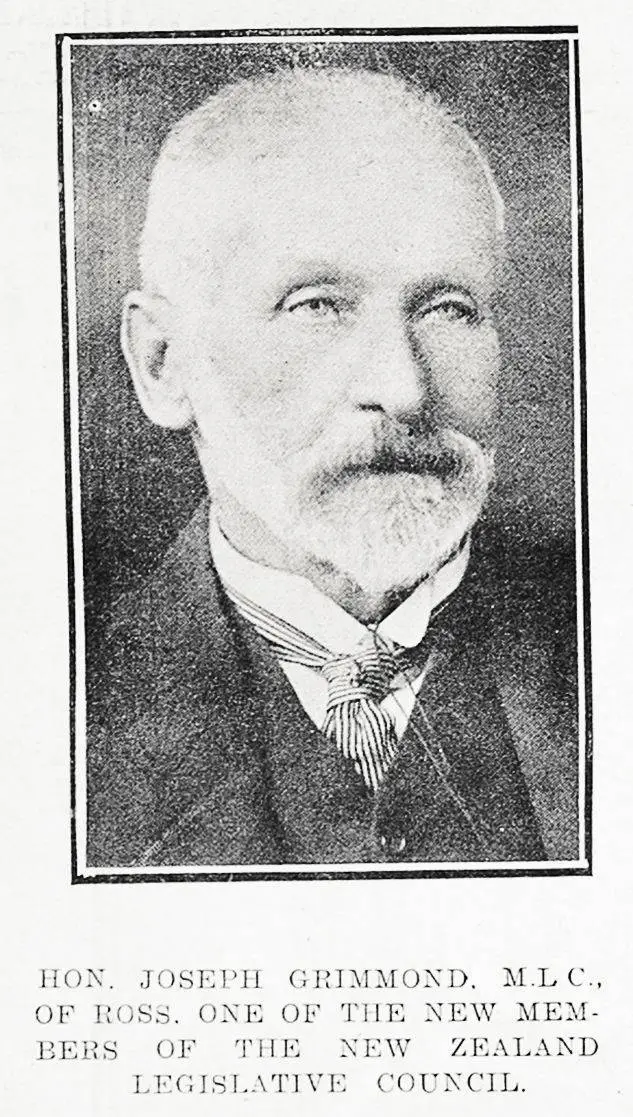 Hon Joseph Grimmond. M.L.C., of Ross. One of the new members of the New Zealand Legislative Council