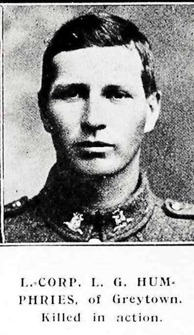 L. Corp. L. G. Humphries, of Greytown, killed in action