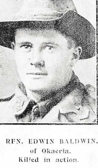 Rfn. Edwin Baldwin, of Okaeria, killed in action