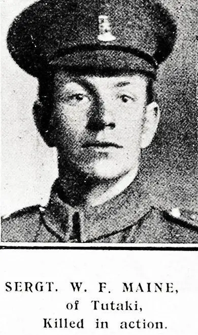 Sergt. W. F. Maine, of Tutaki, killed in action