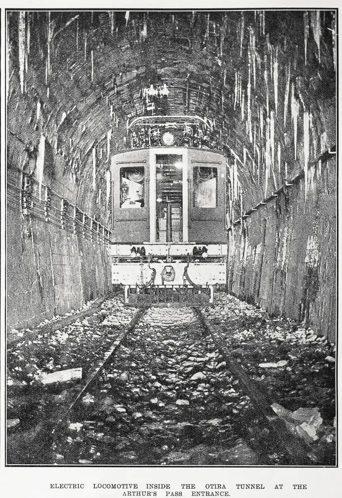 Electric Locomotive Inside The Otira Tunnel at the Arthur's Pass Entrance