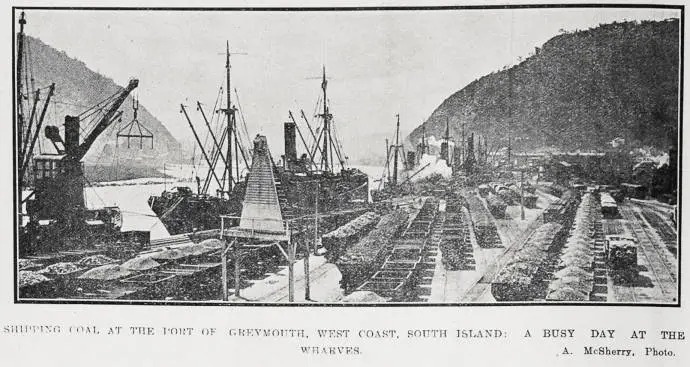 Shipping Coal at the Port of Greymouth, West Coast, South Island