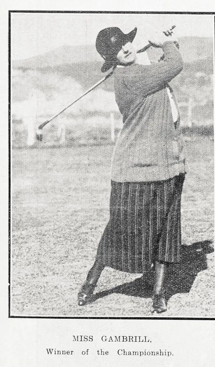 Miss Gambrill, winner of the Open Championship at the Miramar Ladies' Golf Tourney