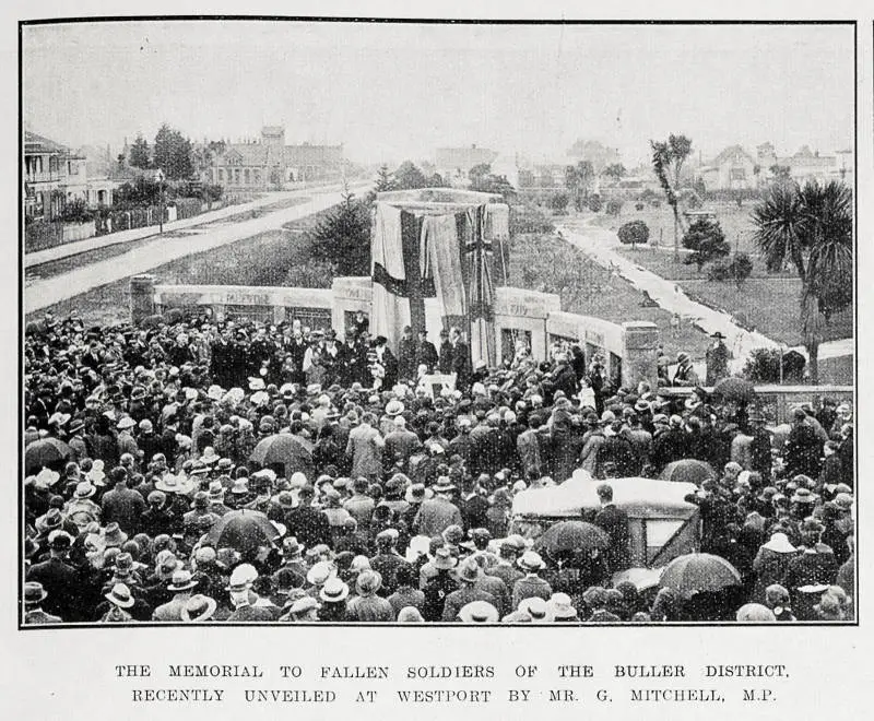 The memorial to the fallen soldiers of the Buller district