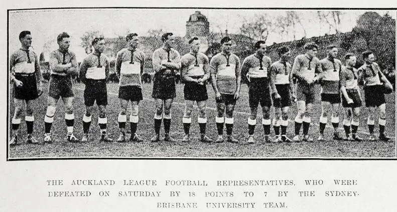 The Auckland league football representatives, who were defeated on Saturday by 18 points to 7 by the Sydney-Brisbane University team
