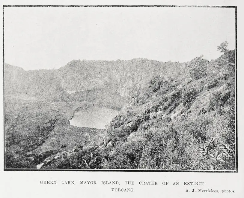 Green Lake, Mayor Island, the crater of an extinct volcano