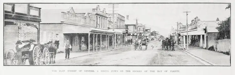 The main street of Opotiki, a rising town on the shores of the Bay of Plenty