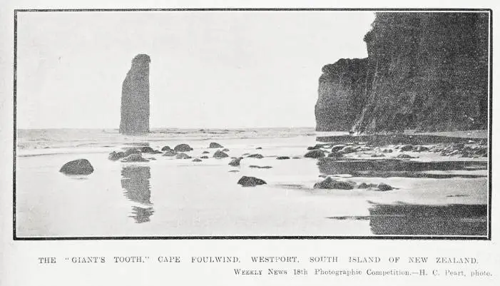 The 'Giant's Tooth', Cape Foulwing, Westport, South Island of New Zealand