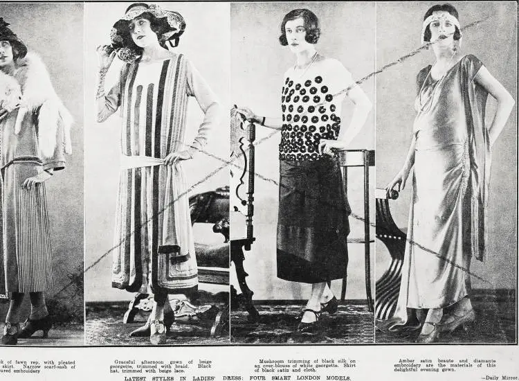 Latest styles in ladies' dress: four smart London models