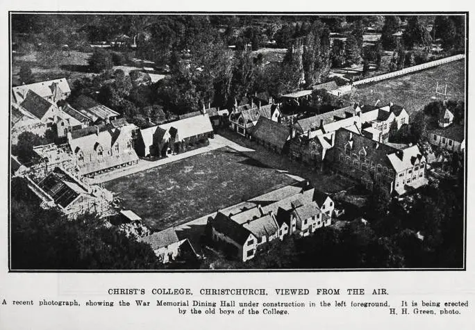 Christ's College, Christchurch, viewed from the air