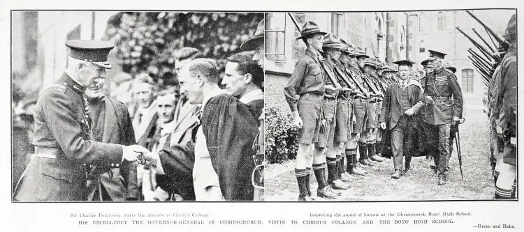 His Excellency The Governor General In Christchurch: Visits To Christ's College and The Boy's High School