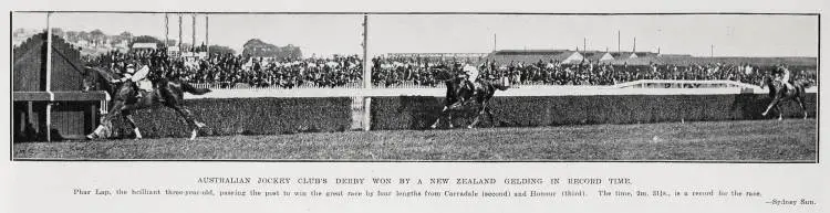 Australian Jockey Club's derby won by a New Zealand gelding in record time